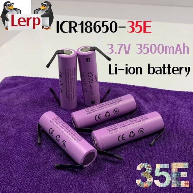 Lerp INR18650 35E Akku Wiederaufladbare Lithium-Ionen-Batterie 3,7V 3500mAh in Lila - Bild 1