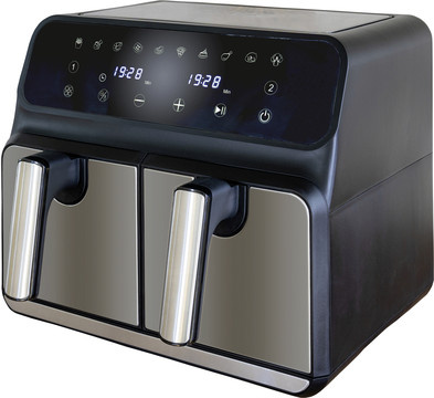 Unold TWIN ZONE Doppelkammer Heißluftfritteuse in Schwarz und Silber mit 1700W und zwei getrennten Temperaturreglern - Bild 1