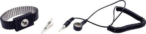 Quadrios ESD-Handgelenkband Schwarz mit Druckknopf 10mm - Bild 1