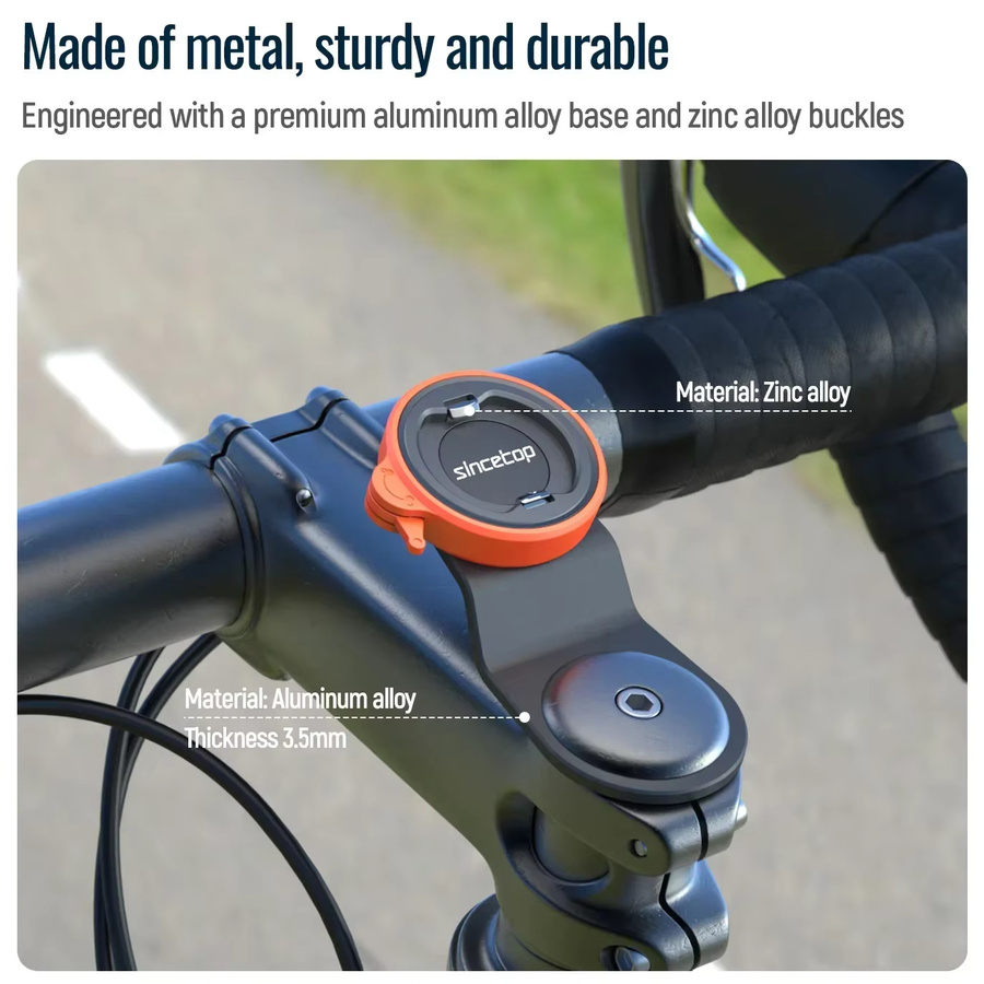 Sincetop Fahrrad-Handyhalterung aus Aluminium für MTB und Rennrad mit Schnellverschluss zur Befestigung am Vorbau - Bild 5