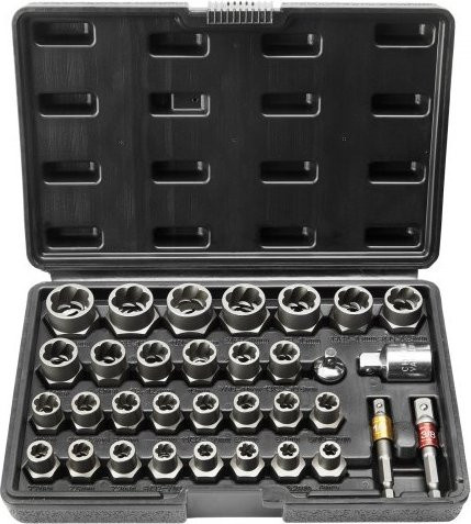 VEVOR Bolzenausdreher-Set aus Chrom-Molybdän-Stahl, 29-teiliges Set zum Entfernen von beschädigten oder rostigen Bolzen, Muttern und Schrauben, inklusive Aufbewahrungskoffer - Bild 1
