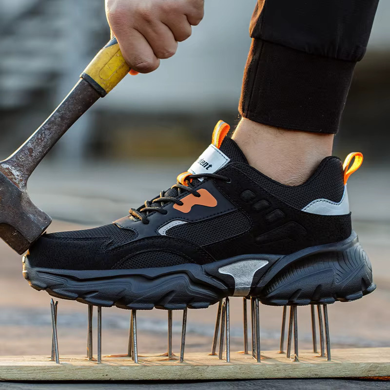 TANRDON Herren-Sicherheitsschuhe in Schwarz, antistatische und durchtrittsichere Arbeitsstiefel nach EN ISO 20345 - Bild 2
