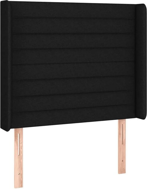 vidaXL LED Kopfteil Schwarz mit USB-Ladeanschluss und integrierter Beleuchtung, Stoff, B: 93 cm, T: 16 cm, H: 118-128 cm - Bild 1