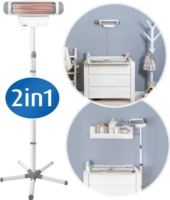 Reer 2-in-1 FeelWell Infrarot-Heizstrahler mit Standfuß und Abschaltautomatik in Weiß und Grau - Bild 4