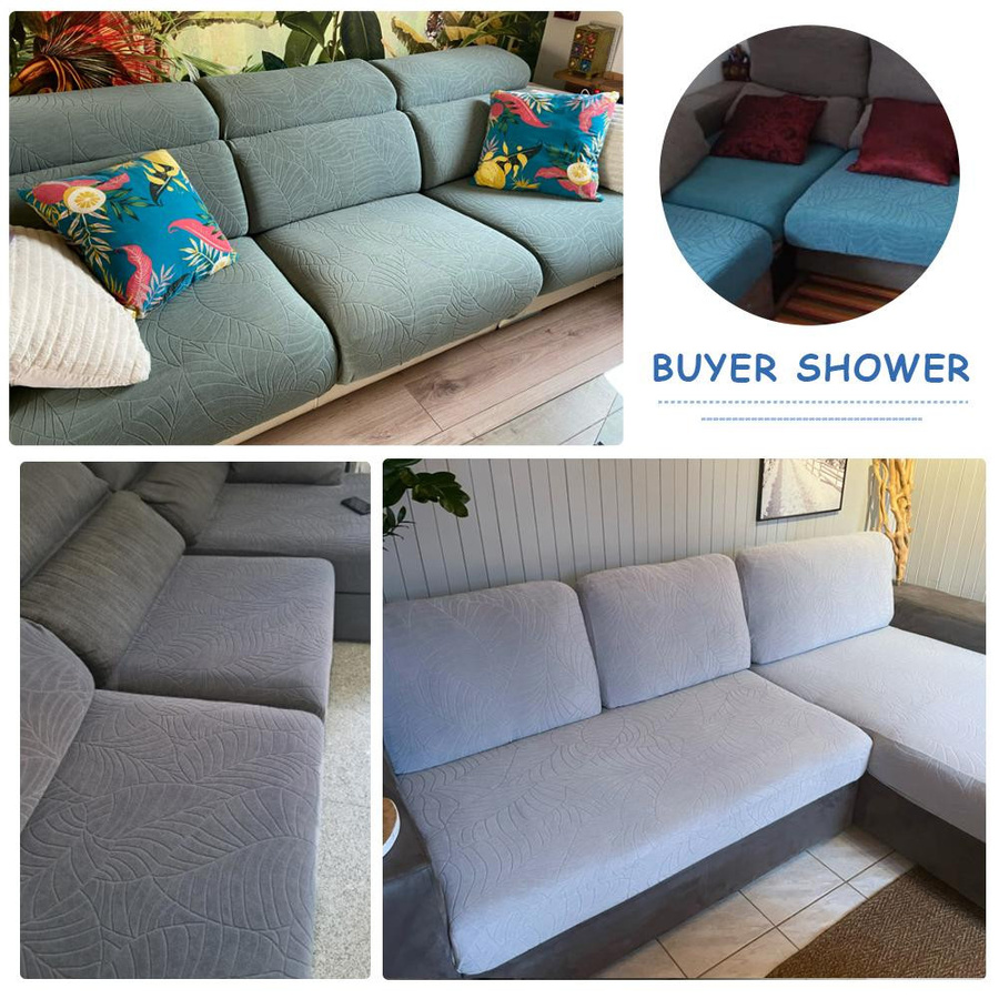 BRHUIXUE Wasserdichter Sofabezug aus Stretch Jacquard in Dunkelkhaki, abnehmbarer Möbelschutz für L-Form Sofas - Bild 4