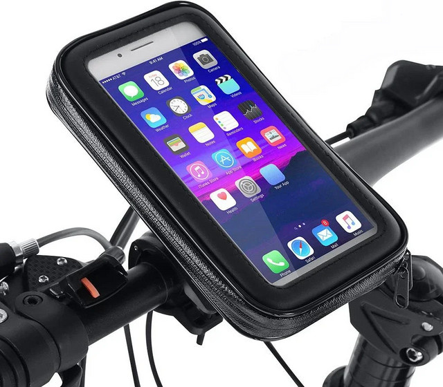 VIKEFON Wasserdichte Touchscreen Fahrrad Handyhalterung für Lenker in Schwarz - Bild 1