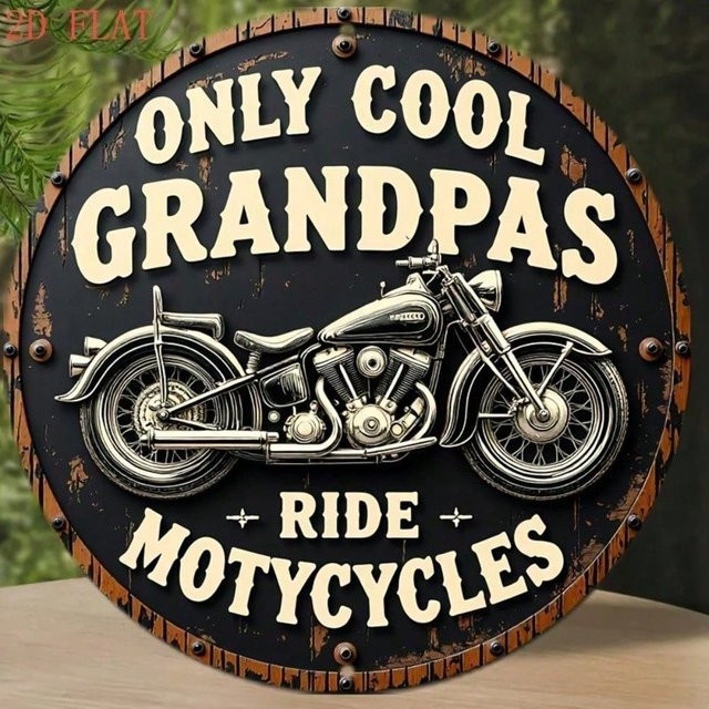 Retro Metall-Blechschild CIFBUY Vintage Motorrad Wanddekoration Mehrfarbig B/H: 20,32 x 20,32 cm - Bild 1