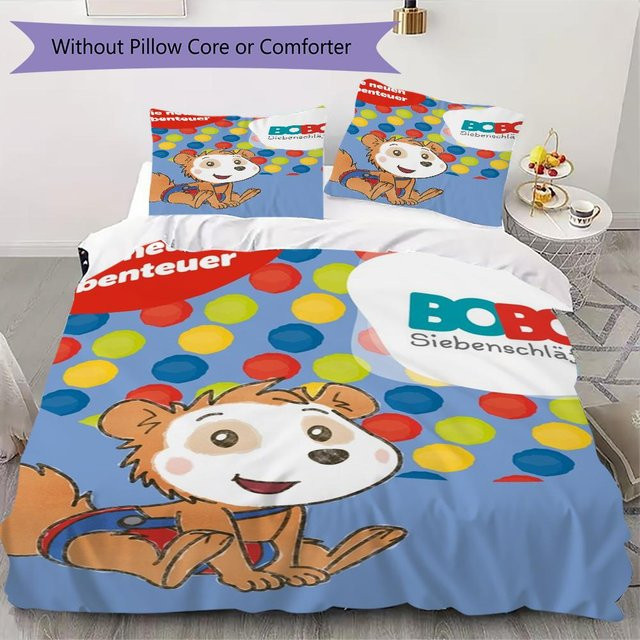 XiaGarden Bettwäsche Set Bobo Siebenschläfer Muster in Blau, bestehend aus 1 Bettbezug und 2 Kissenbezügen, B/H: 140 x 200 cm - Bild 1