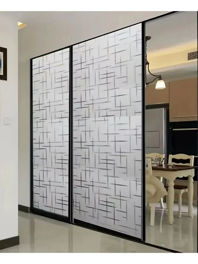 Fenster-Sichtschutzfolie von ctzsoop, mattierte PVC-Folie mit geometrischem Design, transparenter Aufkleber für Zuhause, Büro und Badezimmer - Bild 4