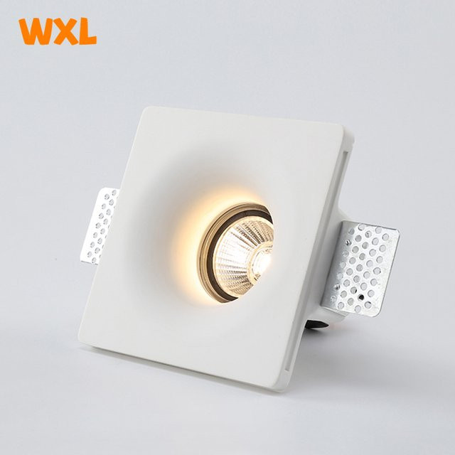 L-MANG LED Einbau-Strahler GU10 Rahmenlos für Gipsdecken, Warmweiß, Weiß - Bild 1