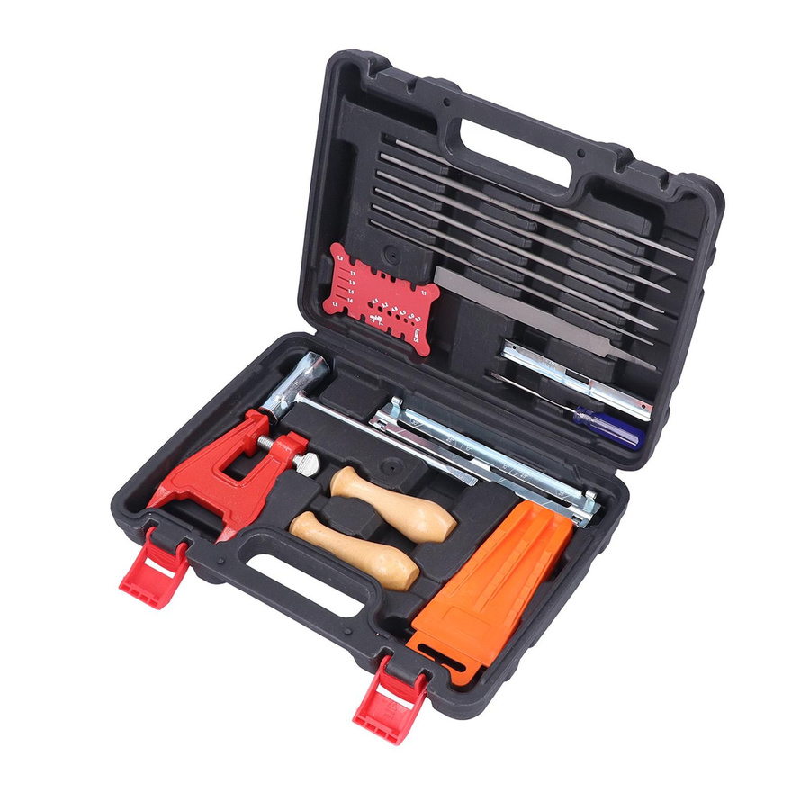 Nensit 16-teiliges Kettensäge Kette Schärfen Kit mit flachen und runden Feilen, Griffen, Fällen und Keil Set in Mehrfarbig - Bild 2