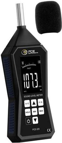 PCE Instruments Schallpegel-Messgerät PCE-325-ICA in Schwarz, kalibriert nach ISO, Messbereich 30 - 130 dB, max. 8000Hz, Micro-USB Anschluss - Bild 1