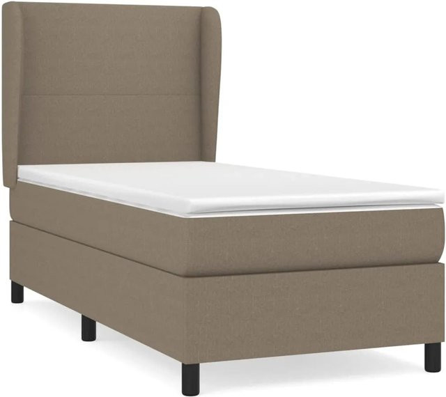 vidaXL Boxspringbett Hybrid mit Matratze und Taschenfederkern in Taupe, B/T: 90 x 190 cm - Bild 1
