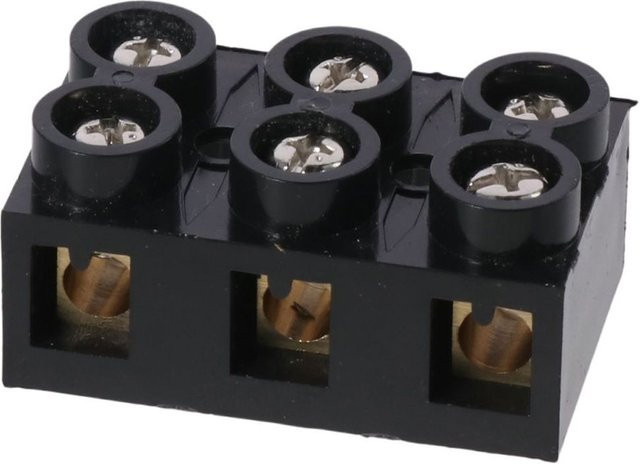 Zweireihige elektrische Klemmenleiste mit 3 Positionen, 60A, 500V, Schwarz - Bild 1