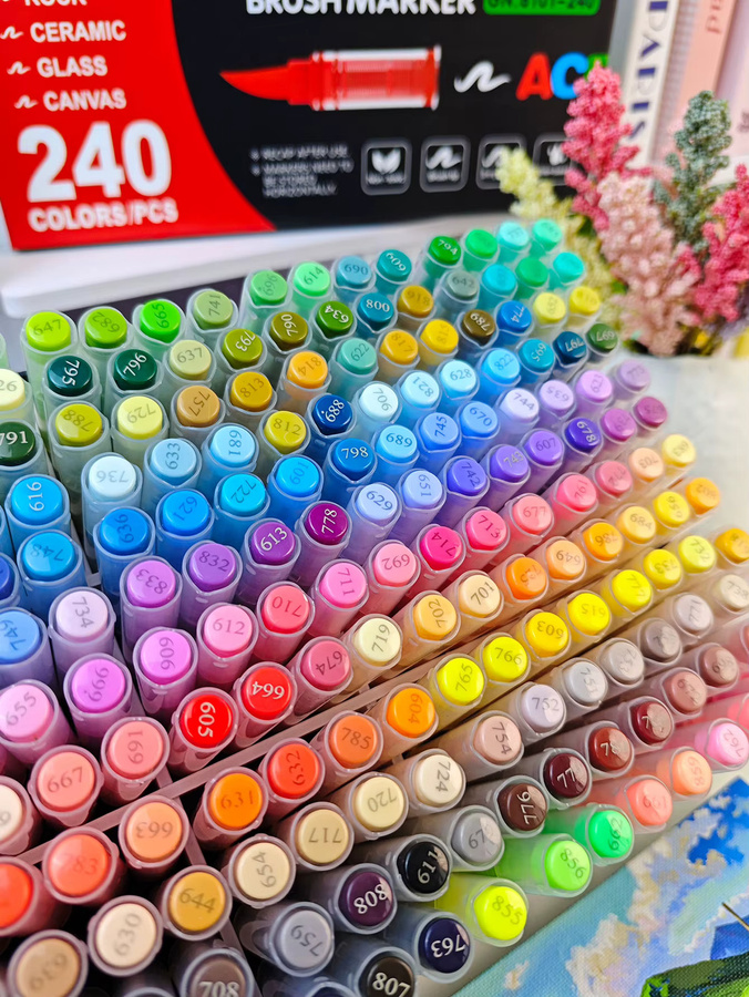 Acrylmarker Set mit Brush-Spitze für DIY Graffiti und Handzeichnungen in verschiedenen Farben - Bild 2