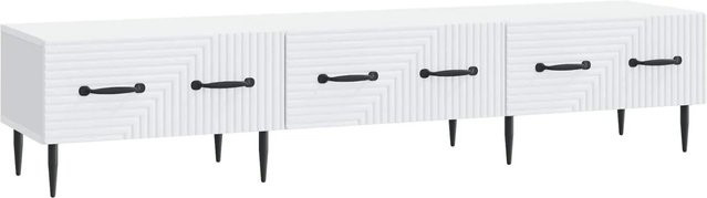 vidaXL TV-Schrank mit Schubladen in Weiß im Vintage-Style aus Holzwerkstoff, B/T/H: 147 x 34,5 x 30 cm - Bild 1
