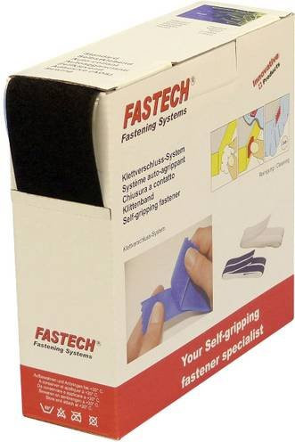 FASTECH Klettband zum Aufkleben mit Hotmelt Flauschteil, Schwarz, Breite: 50 mm, Länge: 10000 mm - Bild 1