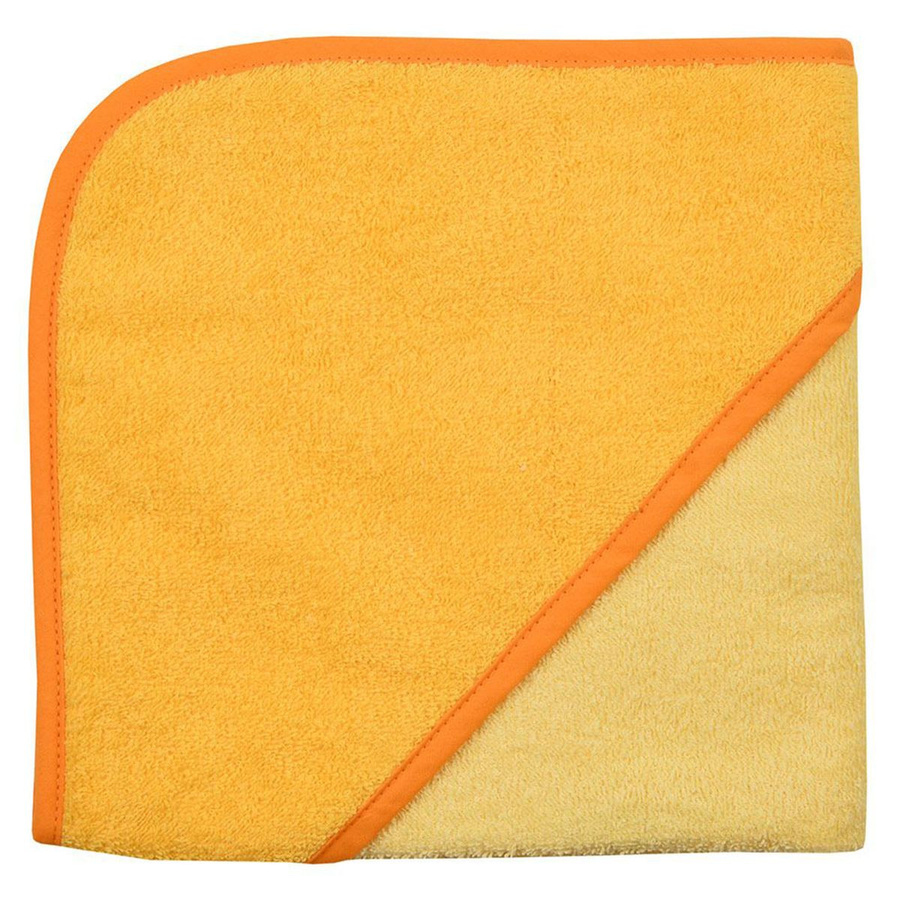 Wörner Kapuzenbadetuch für Babys aus Baumwolle in Gelb und Orange, B/B: 80 x 80 cm - Bild 1