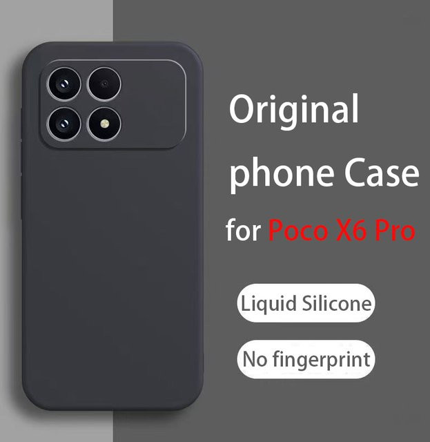Xiaomi Poco X6 Pro 5G Flüssigsilikon Handyhülle Soft Cover Case in Schwarz und Lila - Bild 1