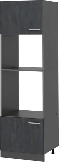 Vicco Mikrowellenschrank R-Line Küchenregal Schwarz Beton Anthrazit B/T/H: 60 x 45,73 x 207 cm - Bild 1