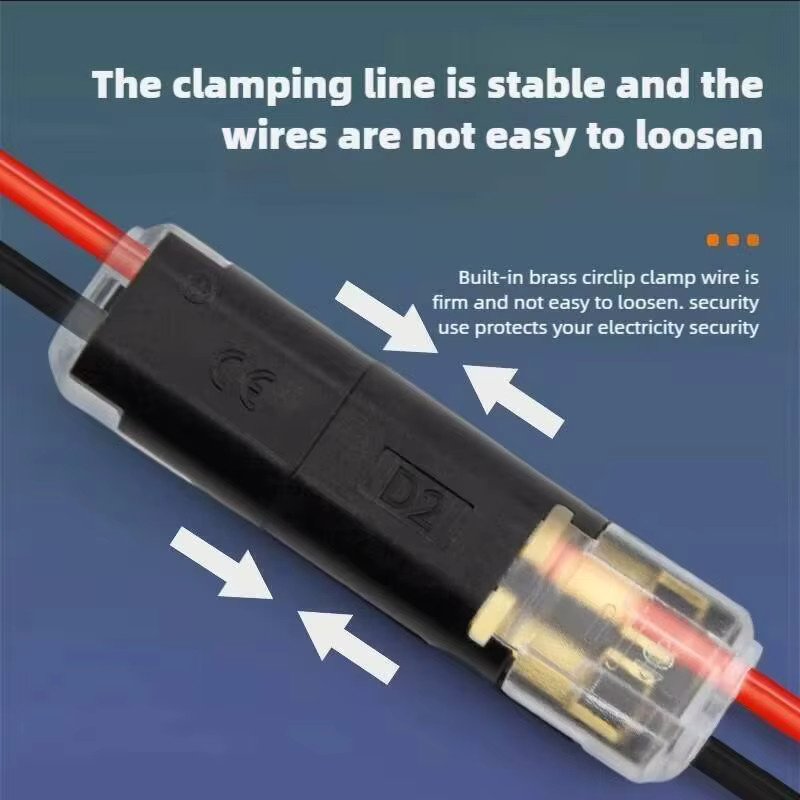 QHJIA Elektrischer LED-Drahtverbinder T-Typ Schnellverbinder als 1-, 2- oder 3-poliger Wegstecker aus Kunststoff - Bild 3