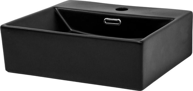 ML-Design Aufsatzwaschbecken aus Keramik in Schwarz, Eckig, B: 41,5 cm, T: 36,5 cm, H: 13,0 cm - Bild 1