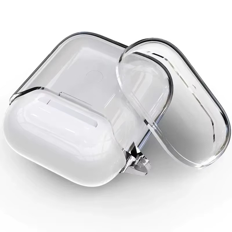 Transparente Schutzhülle aus weichem TPU für Apple AirPods Pro und AirPods Pro 2 inklusive Schlüsselanhänger - Bild 1