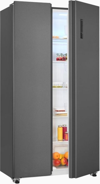 Exquisit Side by Side Kühlschrank SBS46-040D in Anthrazit mit No Frost und Super Freezing - Bild 1