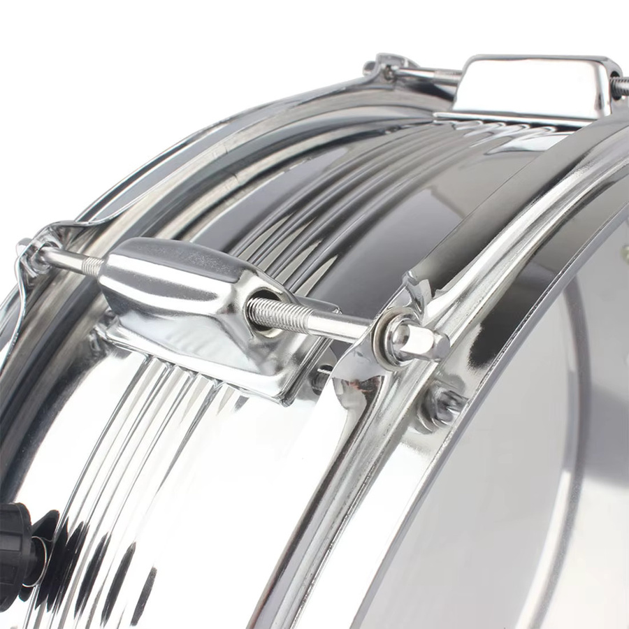 SLADE Professionelles 14 Zoll Snare Drum Set in Silber mit Gurt und Drumsticks - Bild 3
