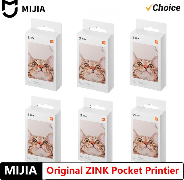 Xiaomi MIJIA ZINK Selbstklebendes Fotopapier für 3-Zoll Mini Taschenfotodrucker, 50 Blatt, Weiß - Bild 1