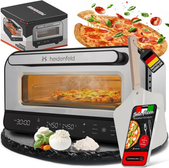 Heidenfeld Pizzaboss Pizzaofen aus Edelstahl in Weiß - Bild 1