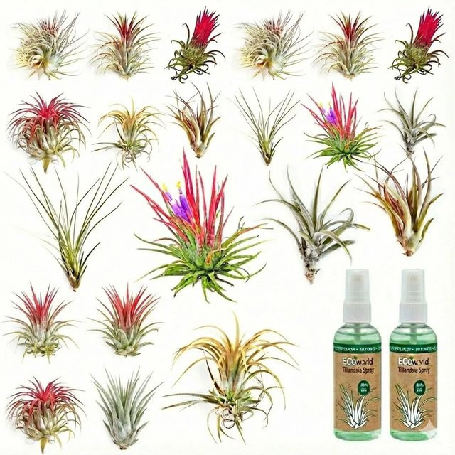 Vdvelde Tillandsia Luftpflanzen Set für Indoor, 20 Stück inklusive Spray - Bild 1