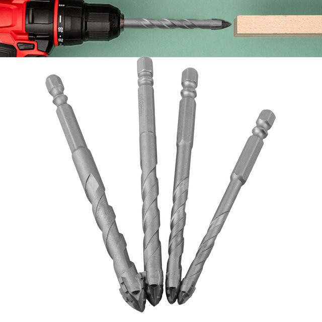 Doxa 4-teiliges Exzenterbohrer-Set aus Stahl für Glasfliesen, Durchmesser: 6 mm, 8 mm, 10 mm, 12 mm - Bild 1