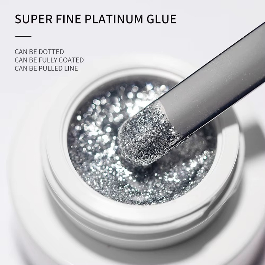 MingLee Nagellack Gel, Silber Golden, Metallic, Glitter - Bild 3