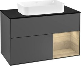 Villeroy & Boch Waschtischunterschrank Finion mit Abdeckplatte, Anthrazit matt, Breite: 100 cm, Tiefe: 50,1 cm - Bild 1