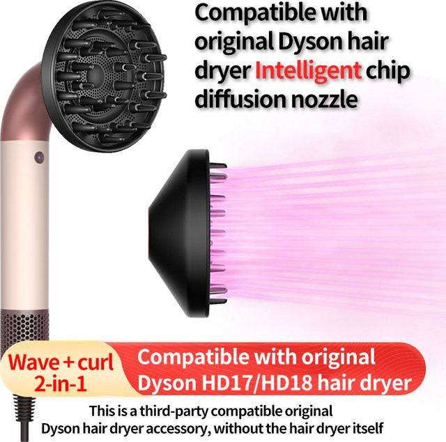 Dyson Haartrockner Zubehör Anti-Flyaway Diffusor Düse für HD17 und HD18 in Schwarz-Grün - Bild 1