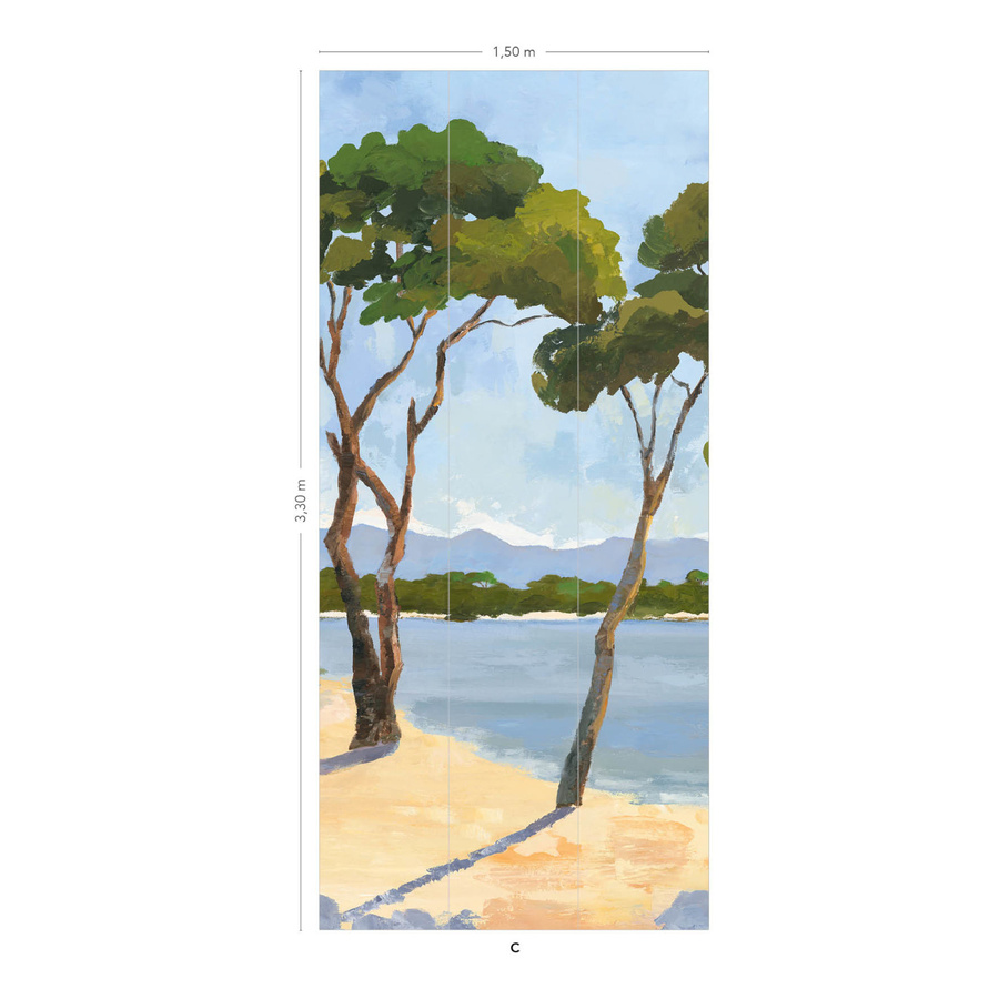 Isidore Leroy Mural Lérins Wandtapete Panel C im mediterranen Sommer-Design, Mehrfarbig - Bild 1