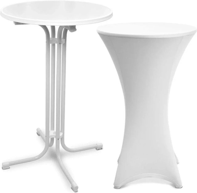 Beautissu Bellini Stehtisch und Stella Stehtischhusse in Weiß, Durchmesser: 70 cm - Bild 1