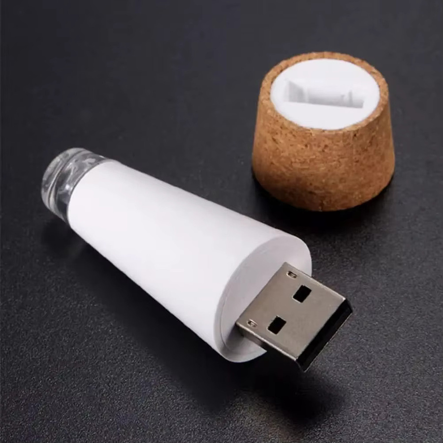 Wiederaufladbare USB LED Mini-Flaschenlichter in Korkform mit warmweißem Licht für Party, Hochzeit und Weihnachten - Bild 5