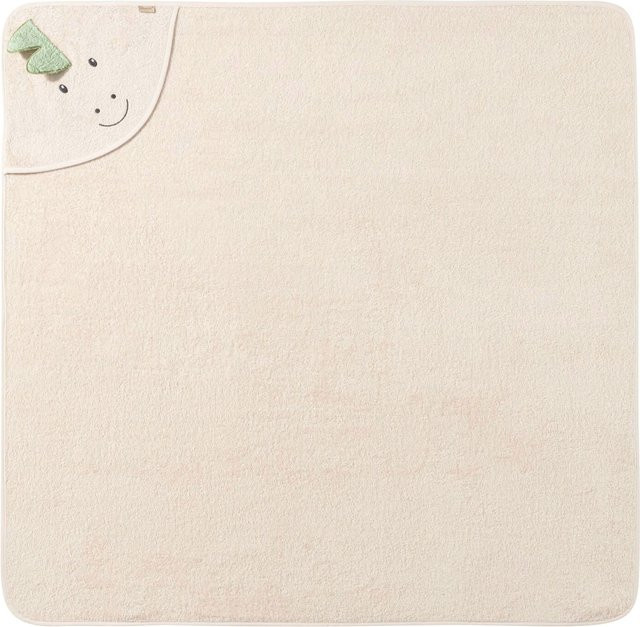 Sterntaler Kapuzenbadetuch Dino Rexi aus Baumwolle, beige, B/H: 100 x 100 cm - Bild 1