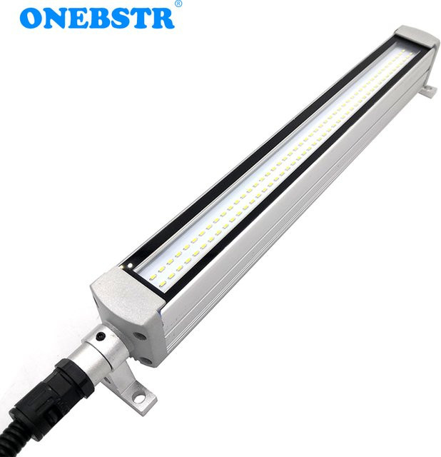 ONEBSTR LED Werklampe 6W, wasserdichte Arbeitsleuchte IP68 in Silber, geeignet für CNC und industrielle Anwendungen, DC 24V / AC 220V - Bild 1