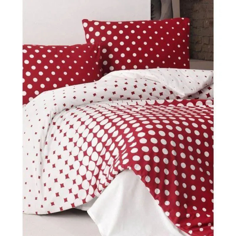 Bettwäsche-Set aus 100% Baumwolle in Rot mit 1 Bettbezug (Breite: 220 cm, Höhe: 240 cm) und 2 Kissenbezügen (Breite: 60 cm, Höhe: 60 cm) - Bild 2