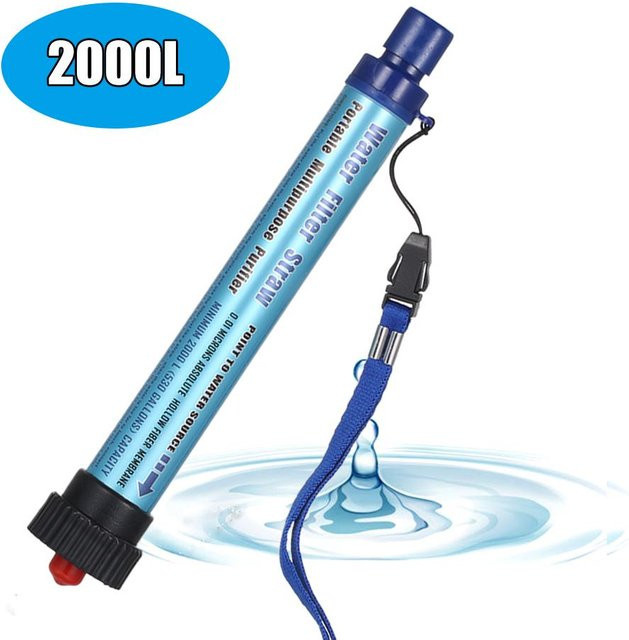 Koogeelife Wasserfilter-Strohhalm tragbarer persönlicher Wasserreiniger für Outdoor in Himmelblau - Bild 1