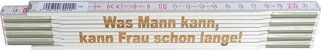 Stabila Zollstock aus Holz mit Lasergravur, weiß, Länge: 2 m - Bild 1