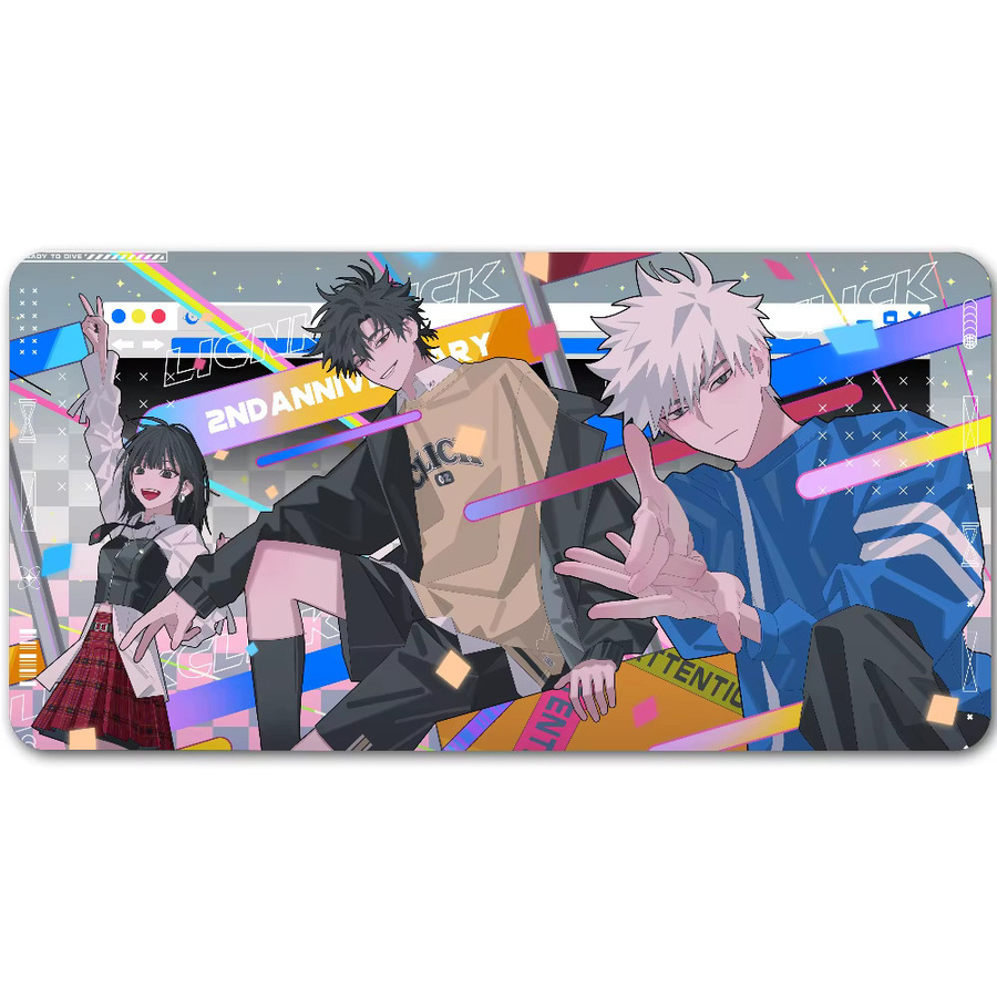 L-Link Anime Mauspad Multicolor rutschfeste Gamer-Schreibtischunterlage für Laptop und Büro - Bild 7