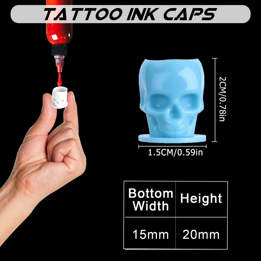 PEPAX Tattoo Ink Cups, 50 Stück, Einweg Kunststoff, mit Basis - Bild 3