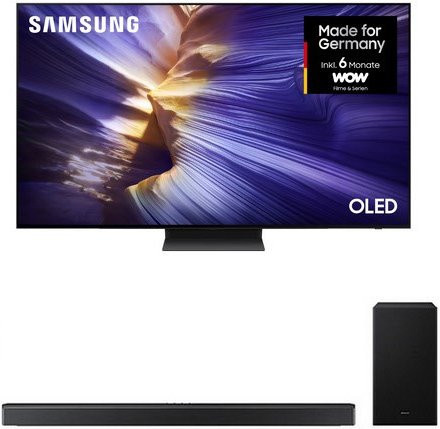 Samsung GQ55S93FAE OLED Vision AI Smart TV 138 cm (55 Zoll) 4K Ultra HD in Graphitschwarz inklusive HW-B760GF Soundbar mit Subwoofer in Schwarz mit Sprachsteuerung - Bild 1