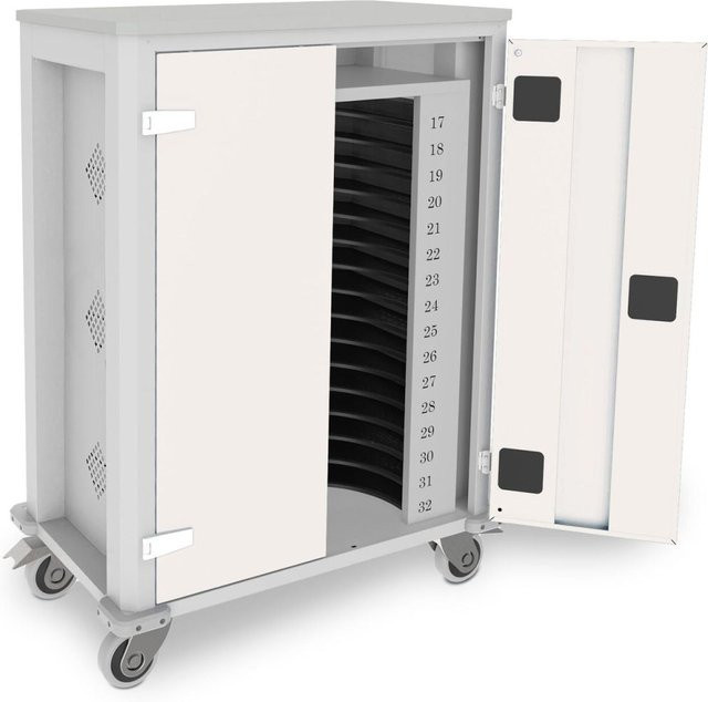 rotstahl Tabletwagen Power für 32 Tablets in Weiß mit lichtgrauem Korpus, B/T/H: 73 x 44 x 105 cm - Bild 1