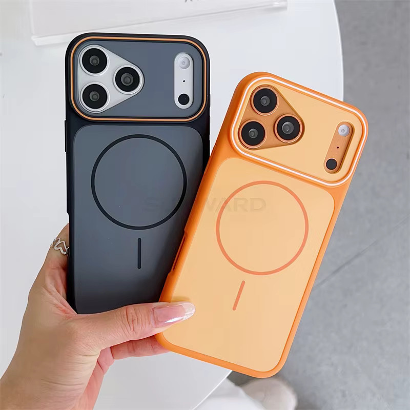 SUNWARD Magnetische Matte Stoßfeste Hülle für iPhone 12 bis 17 Pro Max Air Plus mit MagSafe Unterstützung in Schwarz - Bild 1