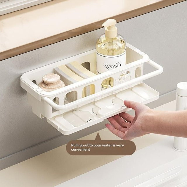Zinge Küchenspüle Organizer mit Abtropfgestell und Schwammhalter in Beige - Bild 1